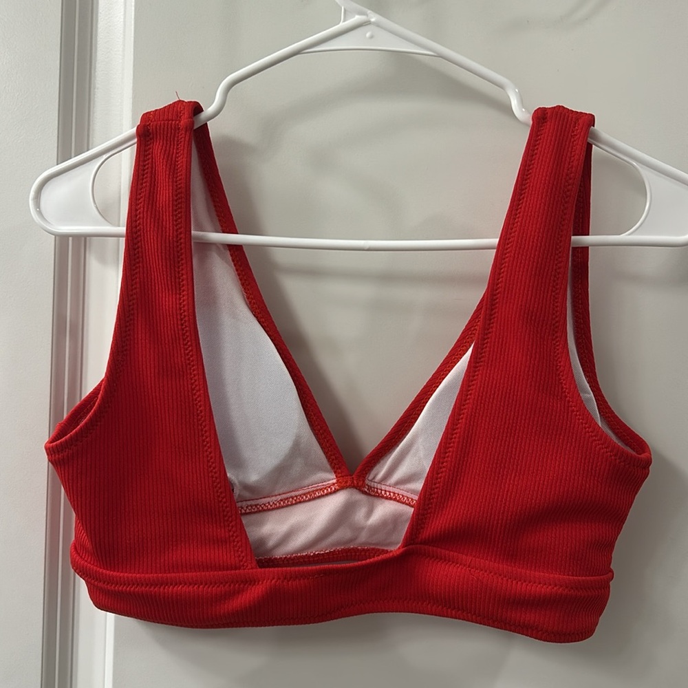 Women’s Red Ribbed Bikini Set (Large) - Picture 3 of 7